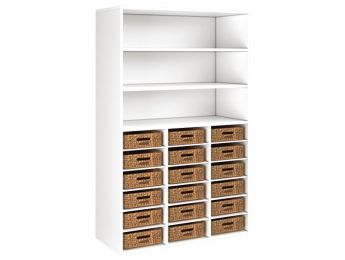 GELAMINEERD MEUBEL H: 162 cm - L: 105 cm 18 manden - 18 legplanken