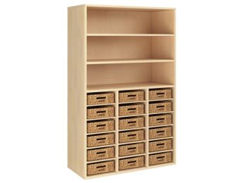 GELAMINEERD MEUBEL H: 162 cm - L: 105 cm 18 manden - 18 legplanken