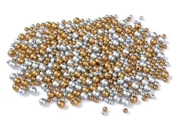 PERLES BOIS RONDES Or et argent