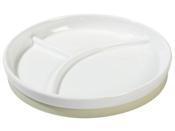 VAISSELLE PORCELAINE ANTIDÉRAPANTE BLANCHE Assiette 3 compartiments