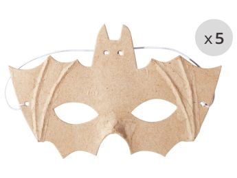 MAXI-SET MIT KINDERMASKEN ZUM DEKORIEREN Fledermaus