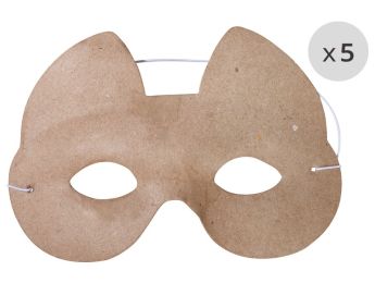 MAXI-SET MIT KINDERMASKEN ZUM DEKORIEREN Katze