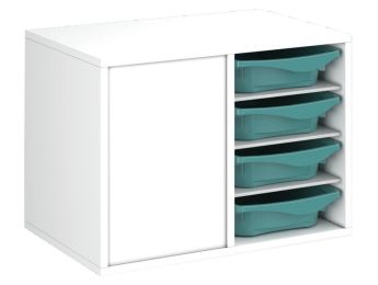 MEUBLE MÉLAMINÉ H: 51 cm - L: 70,5 cm 8 bacs - 6 étagères