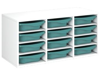 MEUBLE MÉLAMINÉ H: 51 cm - L: 105 cm 12 bacs - 9 étagères
