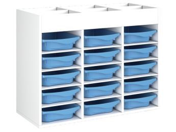 MÖBELSTÜCK MIT MELAMINBESCHICHTUNG H: 81 cm - L: 105 cm 15 Behälter - 12...