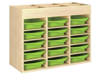 MÖBELSTÜCK MIT MELAMINBESCHICHTUNG H: 81 cm - L: 105 cm 15 Behälter - 12...