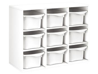 MÖBELSTÜCK MIT MELAMINBESCHICHTUNG H: 81 cm - L: 105 cm 9 Behälter - 6...
