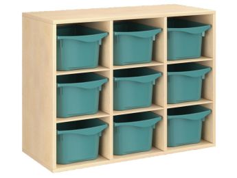 MÖBELSTÜCK MIT MELAMINBESCHICHTUNG H: 81 cm - L: 105 cm 9 Behälter - 6...