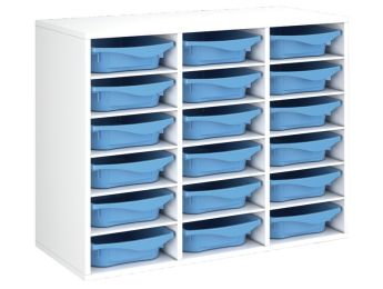 MÖBELSTÜCK MIT MELAMINBESCHICHTUNG H: 81 cm - L: 105 cm 18 Behälter - 15...