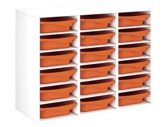 MÖBELSTÜCK MIT MELAMINBESCHICHTUNG H: 81 cm - L: 105 cm 18 Behälter - 15...