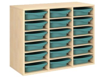 MEUBLE MÉLAMINÉ H: 81 cm - L: 105 cm 18 bacs - 15 étagères