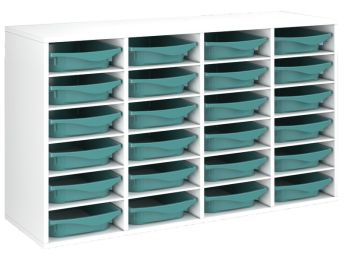 MEUBLE MÉLAMINÉ H: 81 cm - L: 139 cm 24 bacs - 20 étagères