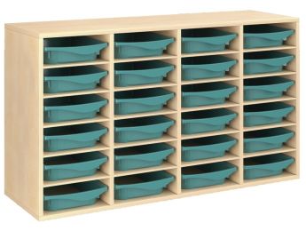 MEUBLE MÉLAMINÉ H: 81 cm - L: 139 cm 24 bacs - 20 étagères