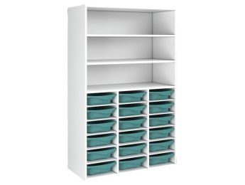 MEUBLE MÉLAMINÉ H: 162 cm - L: 105 cm 18 bacs - 18 étagères