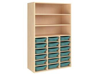 MEUBLE MÉLAMINÉ H: 162 cm - L: 105 cm 18 bacs - 18 étagères