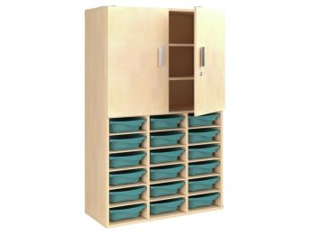 MEUBLE MÉLAMINÉ H: 162 cm - L: 105 cm 18 bacs - 18 étagères