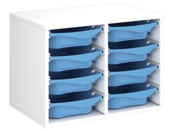 MEUBLE MÉLAMINÉ H: 51 cm - L: 70,5 cm 8 bacs sur rails