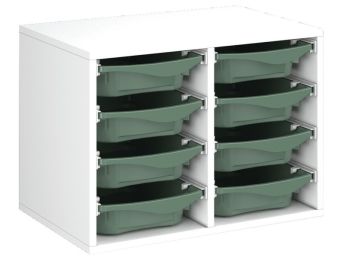 MÖBEL MIT MELAMINBESCHICHTUNG H: 51 cm - B: 70,5 cm 8 Behälter auf Schienen