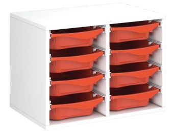 MÖBEL MIT MELAMINBESCHICHTUNG H: 51 cm - B: 70,5 cm 8 Behälter auf Schienen