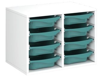 MEUBLE MÉLAMINÉ H: 51 cm - L: 70,5 cm 8 bacs sur rails