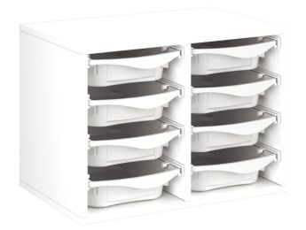 MEUBLE MÉLAMINÉ H: 51 cm - L: 70,5 cm 8 bacs sur rails