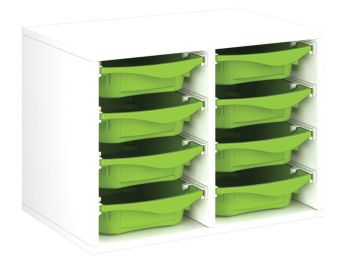 MEUBLE MÉLAMINÉ H: 51 cm - L: 70,5 cm 8 bacs sur rails