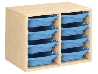MEUBLE MÉLAMINÉ H: 51 cm - L: 70,5 cm 8 bacs sur rails