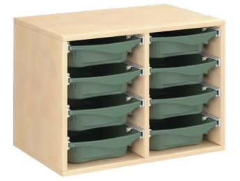 MÖBEL MIT MELAMINBESCHICHTUNG H: 51 cm - B: 70,5 cm 8 Behälter auf Schienen