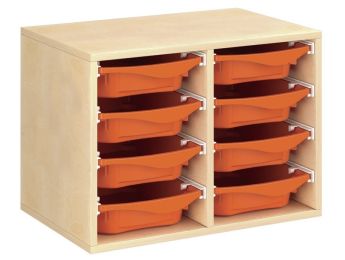 MEUBLE MÉLAMINÉ H: 51 cm - L: 70,5 cm 8 bacs sur rails