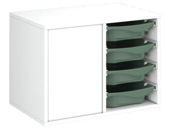 MÖBEL MIT MELAMINBESCHICHTUNG H: 51 cm - B: 70,5 cm 8 Behälter auf Schienen