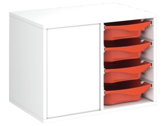 MÖBEL MIT MELAMINBESCHICHTUNG H: 51 cm - B: 70,5 cm 8 Behälter auf Schienen
