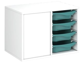 MEUBLE MÉLAMINÉ H: 51 cm - L: 70,5 cm 8 bacs sur rails