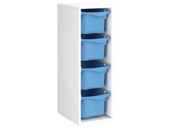 MÖBELSTÜCK MIT MELAMINBESCHICHTUNG H: 102 cm - L: 36 cm 4 Kunststoffbehälter...