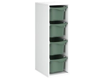 MÖBELSTÜCK MIT MELAMINBESCHICHTUNG H: 102 cm - L: 36 cm 4 Kunststoffbehälter...