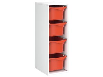 MÖBELSTÜCK MIT MELAMINBESCHICHTUNG H: 102 cm - L: 36 cm 4 Kunststoffbehälter...