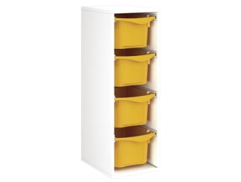 MÖBELSTÜCK MIT MELAMINBESCHICHTUNG H: 102 cm - L: 36 cm 4 Kunststoffbehälter...
