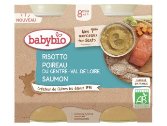 PETITS POTS BIO Risotto, Poireau et Saumon avec morceaux - 2 x 200 g