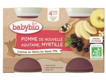 PETITS POTS BIO Pomme et Myrtille - 2 x 130 g