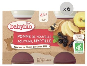 MAXI LOT PETITS POTS BIO Pomme et Myrtille - 12 x 130 g