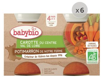MAXI LOT PETITS POTS BIO Carotte et potimarron - 12 x 130 g