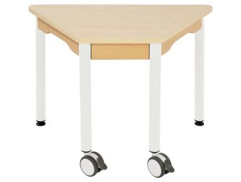 TAVOLO CON RUOTE Piano in laminato - Trapezio 75x45 cm