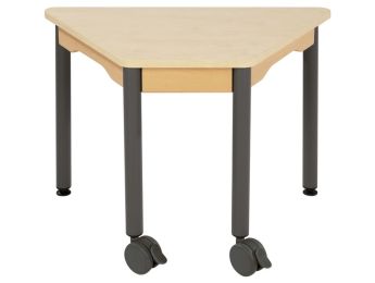 TAVOLO PIANO LAMINATO - BASE METALLO E RUOTE - Trapezoidale 75x 45 cm