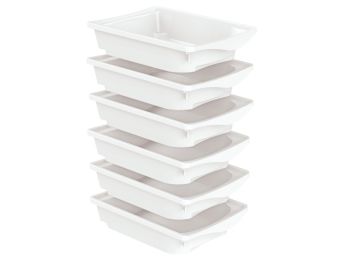 LOT 6 BACS DE RANGEMENT avec rails antichute H: 9,5 cm