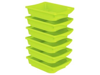 LOT 6 BACS DE RANGEMENT avec rails antichute H: 9,5 cm
