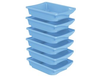 LOT 6 BACS DE RANGEMENT avec rails antichute H: 9,5 cm