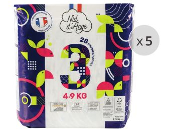 COUCHES JETABLES ÉCOLOGIQUES Nid d'ange 5 PACKS Taille 3 - 4/9 kg
