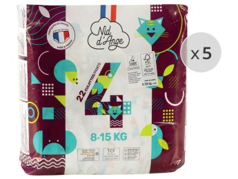 COUCHES CULOTTES JETABLES ÉCOLOGIQUES Nid d'ange 5 PACKS Taille 4 - 8/15 kg