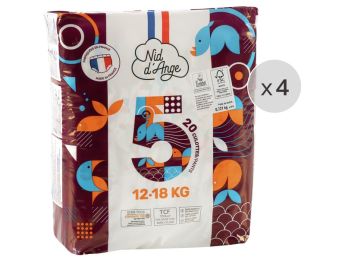 COUCHES CULOTTES JETABLES ÉCOLOGIQUES Nid d'ange 4 PACKS Taille 5 - 12/18 kg