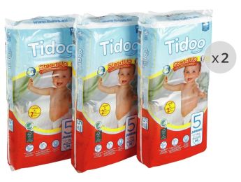 COUCHES CULOTTES JETABLES ÉCOLOGIQUES Tidoo 6 PACKS Taille 5 - 12/18 kg