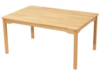 TISCH AUS MASSIVER BUCHE NATUR - HOLZFUSSTEIL - Rechteckig 120x80 cm